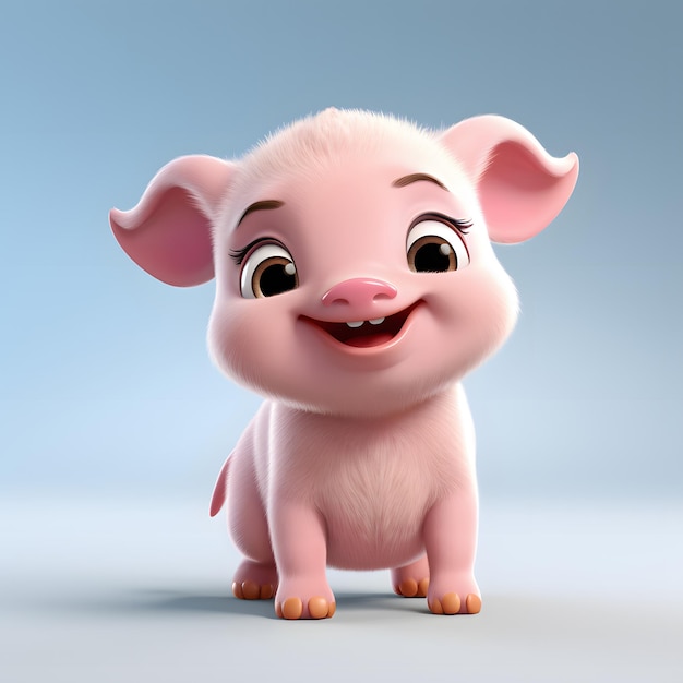 un cochon de dessin animé avec un sourire