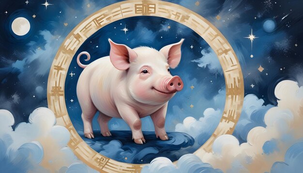 Photo le cochon du signe du zodiaque chinois