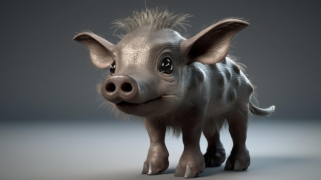 Un cochon avec un nez noir et un nez noir.