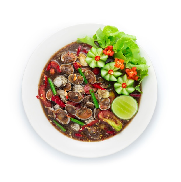 Cockles Spicy Salad à la sauce de poisson mariné épicé Thai food
