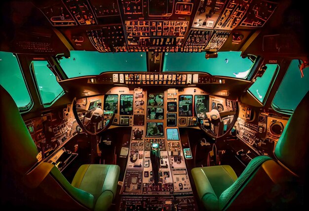 Le cockpit d'un avion avec le numéro 1 dessus