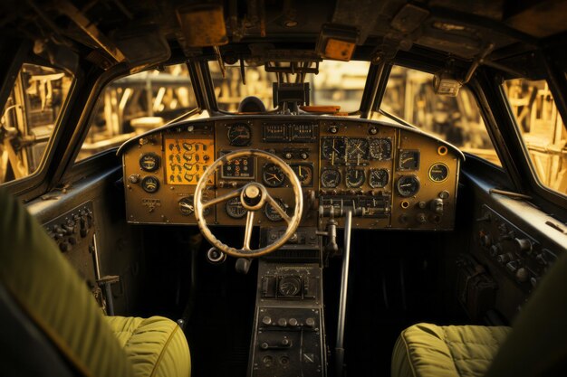 Photo le cockpit d'un avion de transport air show à l'aéroport de zhuljany septembre 16 2016 kiev ukraine photo de haute qualité