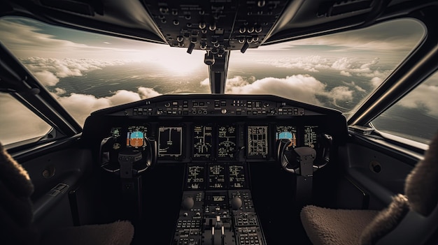 Un cockpit d'avion