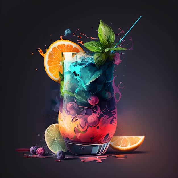 Cocktail abstrait coloré