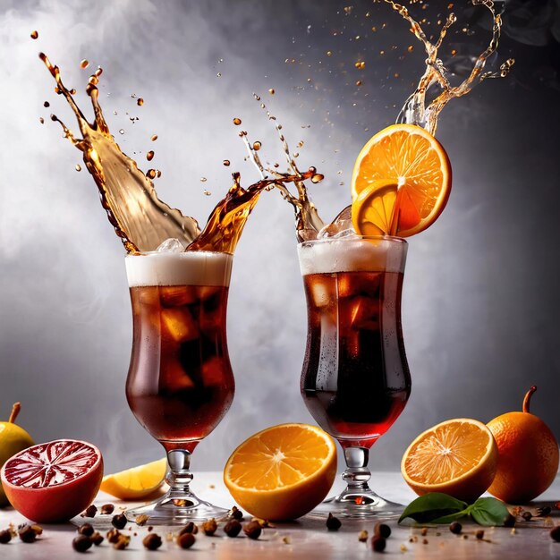 Cocktail alcoolisé au rhum et au cola servi dans un verre