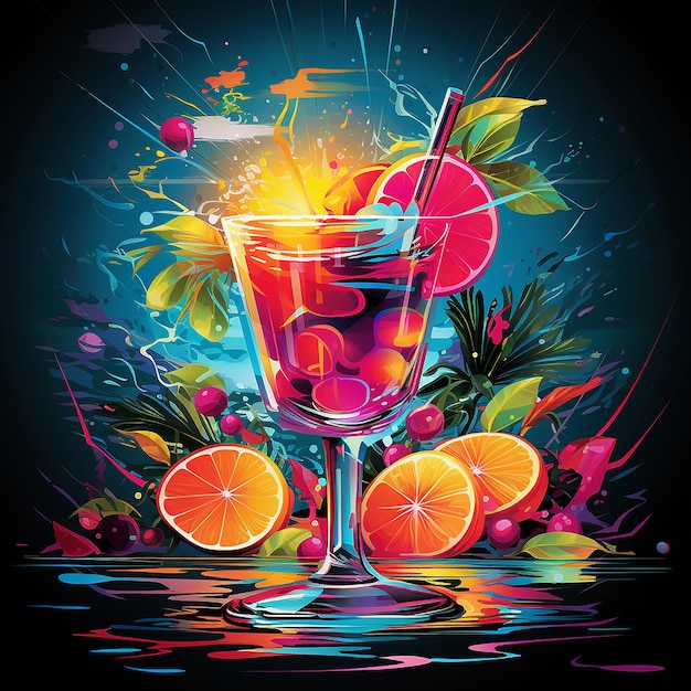 Photo cocktail boisson colorée perception visuelle beau papier peint romantique illustration de fond