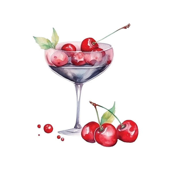 Cocktail à la cerise clipart