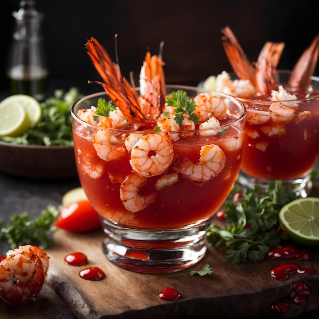 Cocktail de crevettes à la sauce rouge