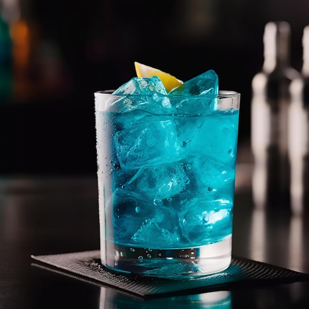 Cocktail du lagon bleu Cocktail rafraîchissant d'été