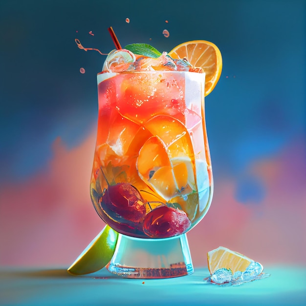 Cocktail d'été frais Illustration IA générative