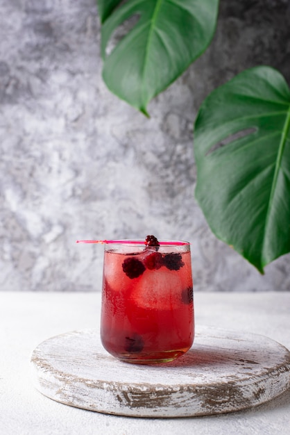 Cocktail d&#39;été à la mûre et à la glace