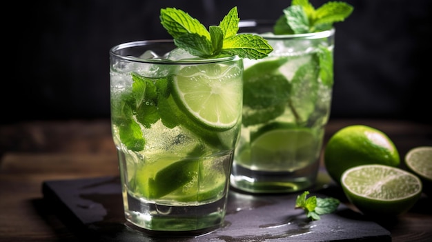 Cocktail d'été rafraîchissant mojito Image AI générative