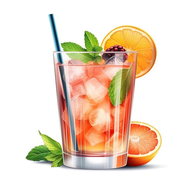Photo cocktail frais isolé sur fond blanc