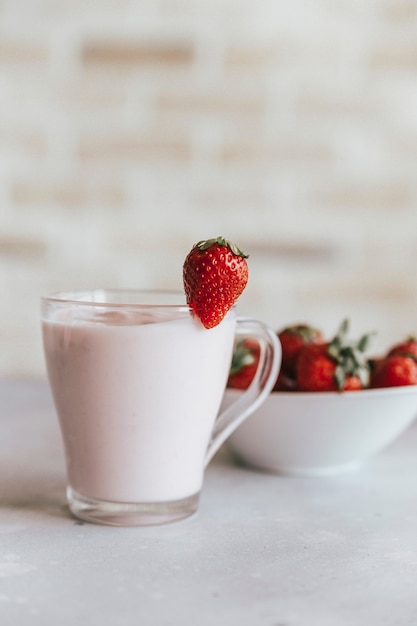 cocktail de fraises et fraises