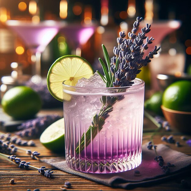 Photo cocktail de garniture à la lavande a généré