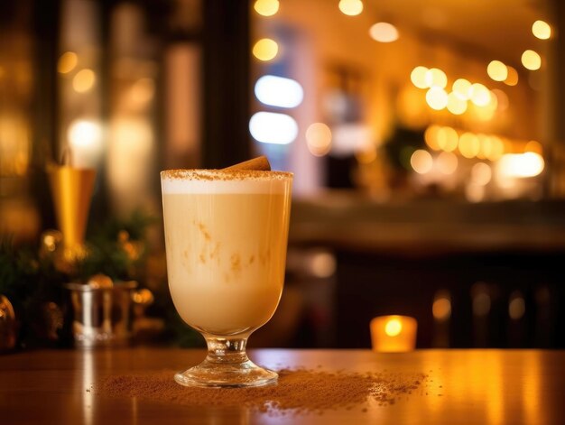 Cocktail de lait de poule sur un comptoir de bar AI générative