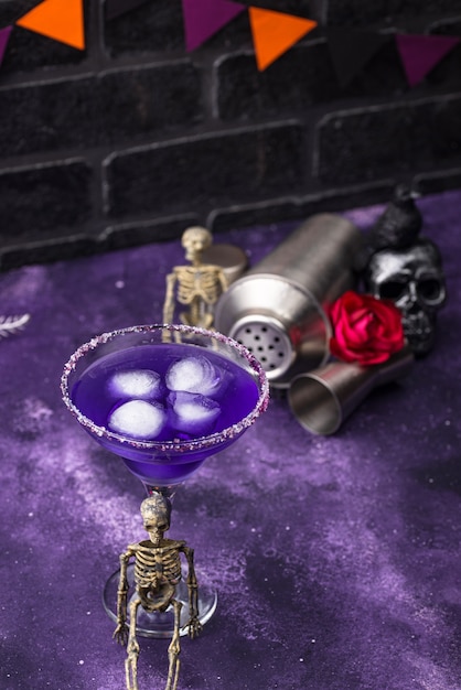 Cocktail de margarita Halloween violet lavande