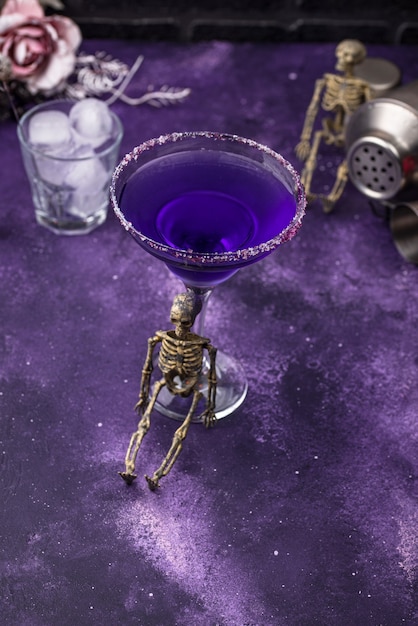 Cocktail de margarita Halloween violet lavande