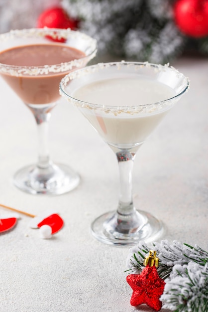 Cocktail martini flocon de neige chocolat noel