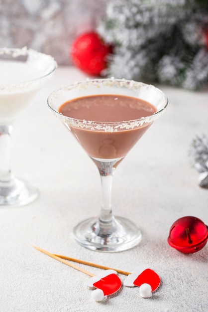 Cocktail martini flocon de neige chocolat noel