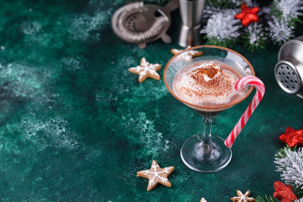 Cocktail martini de Noël pôle nord