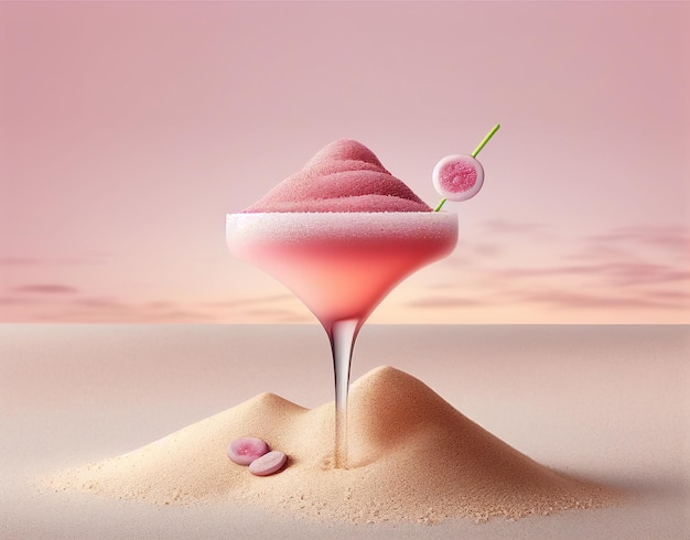 cocktail martini sur la plage de sable