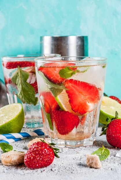 Cocktail mojito aux fraises