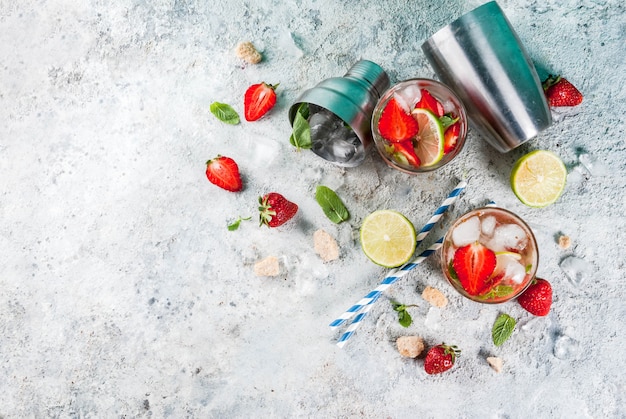 Cocktail mojito aux fraises