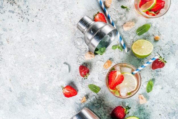 Cocktail mojito aux fraises