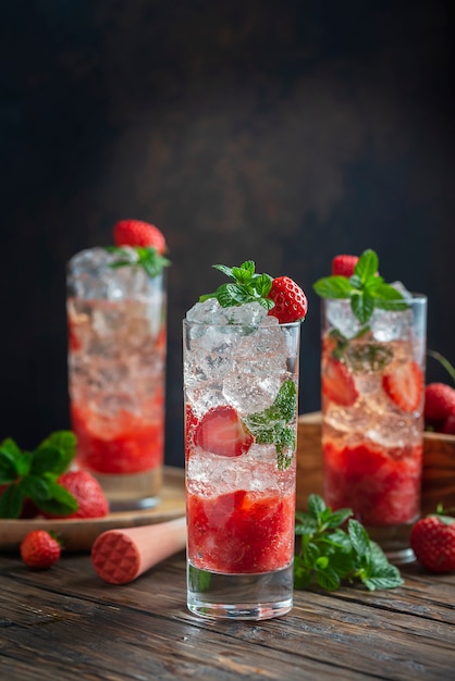 Cocktail mojito aux fraises