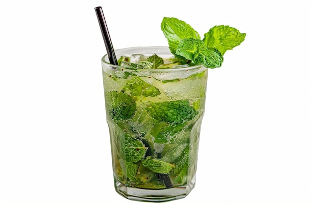 Cocktail de mojito isolé sur blanc