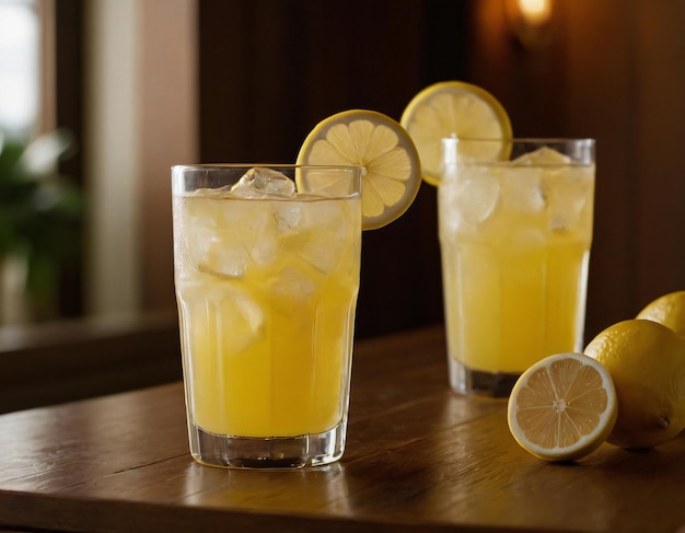 Photo un cocktail d'orange dans la table de l'hôtel