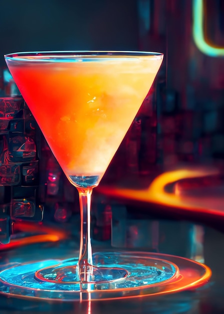 Cocktail rafraîchissant dans le style néofuturiste