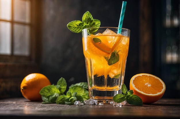 Un cocktail rafraîchissant de jus d'orange avec de la glace