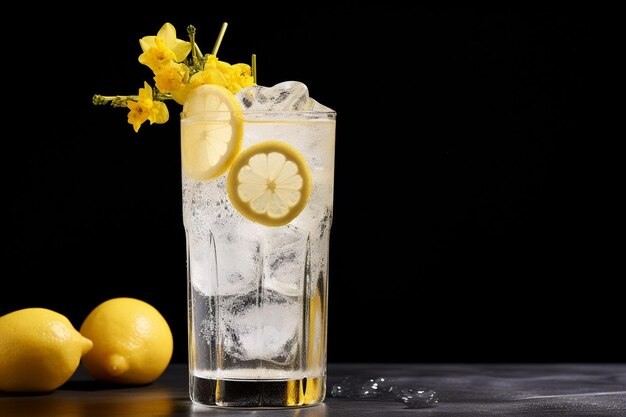 Photo cocktail de seltzer dur avec du citron