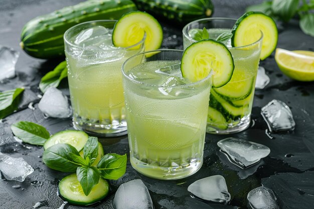 Un cocktail de tequila au concombre rafraîchissant