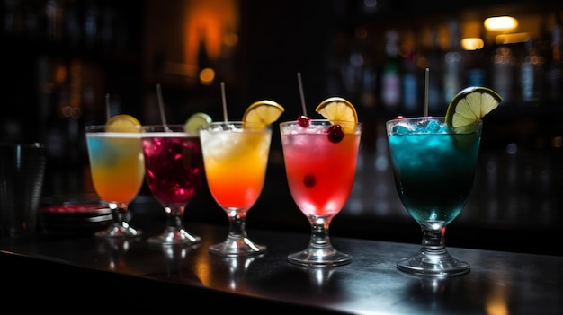 Cocktails au bar générés par l'IA