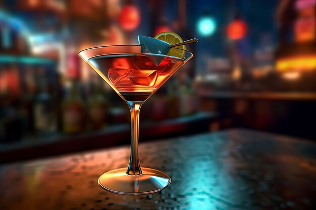 Cocktails colorés dans l'image générée par la technologie barAI