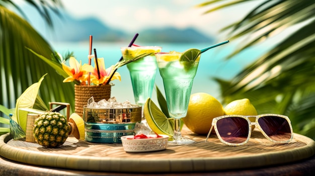 Photo cocktails sur la plage