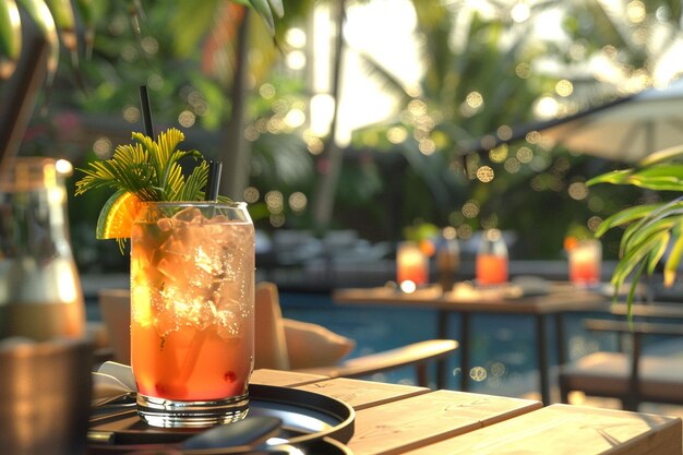 Photo des cocktails rafraîchissants servis sur des terrasses ensoleillées