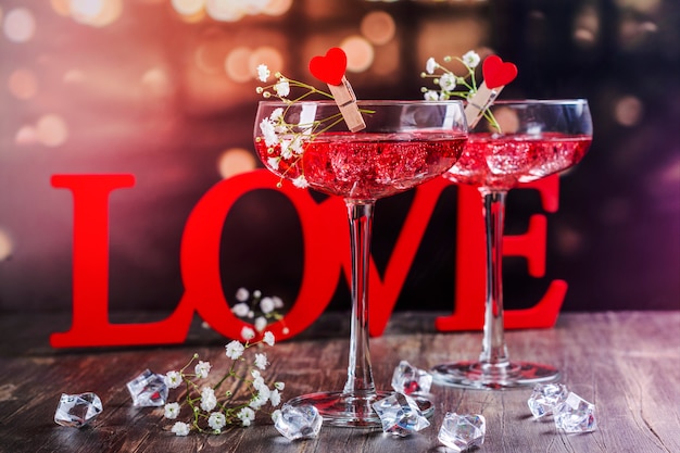 Cocktails rouges de la Saint-Valentin