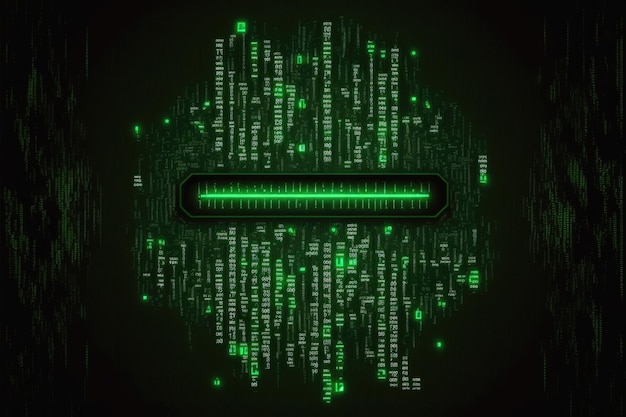 Code binaire 0 1 cyber technologie sur fond vert foncé