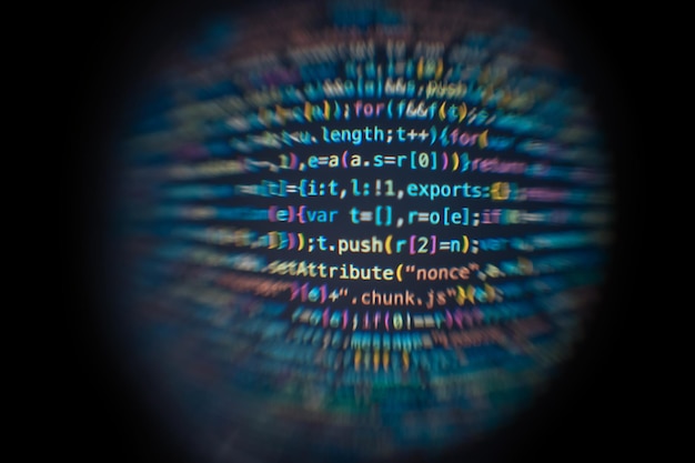 Code de développeur de logiciel Code de script d'ordinateur abstrait Écran de programmation de code de développement de logiciel