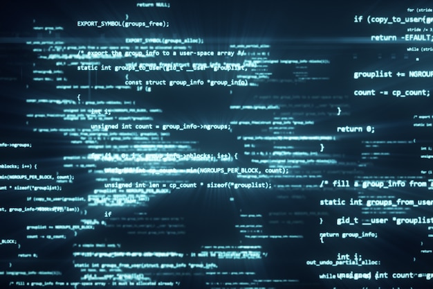 Le code de programmation fonctionne via l'illustration 3d du terminal de l'écran d'ordinateur