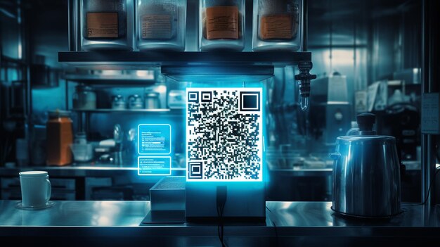 Photo code qr sur l'écran virtuel