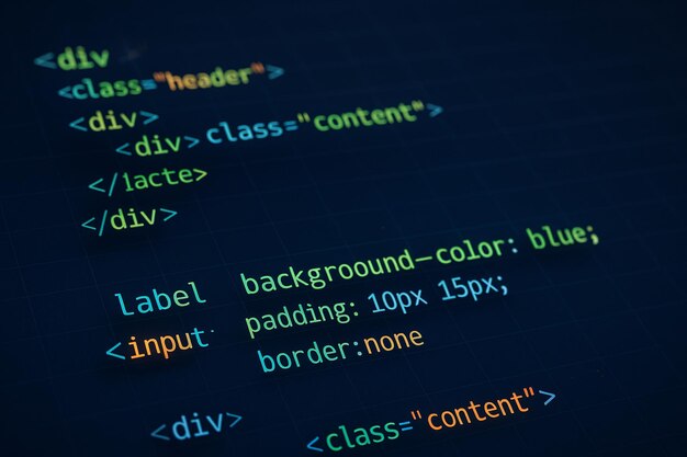 Code Snippet with HTML and CSS Elements