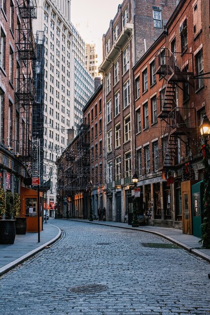 Coenties Alley et Stone St, le quartier financier de Manhattan à New York.