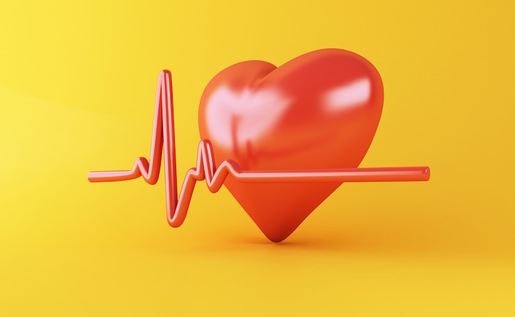Photo coeur 3d avec pulsation cardiaque