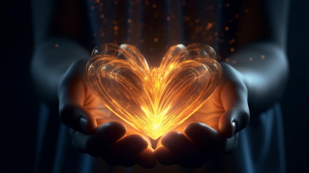 Coeur abstrait dans les mains symbolisant la journée internationale de la charité