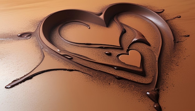 Le cœur d'amour au chocolat